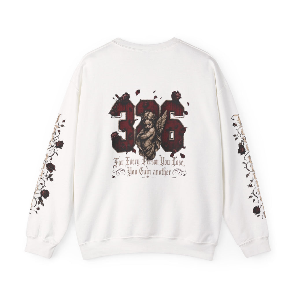 'Creamson & Bone 326' Gothic Angel Graphic with Rose Sleeves