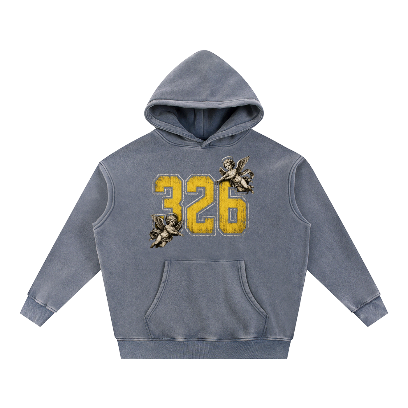 'Bumble 326' Snow Wash Fleece Oversize Hoodie