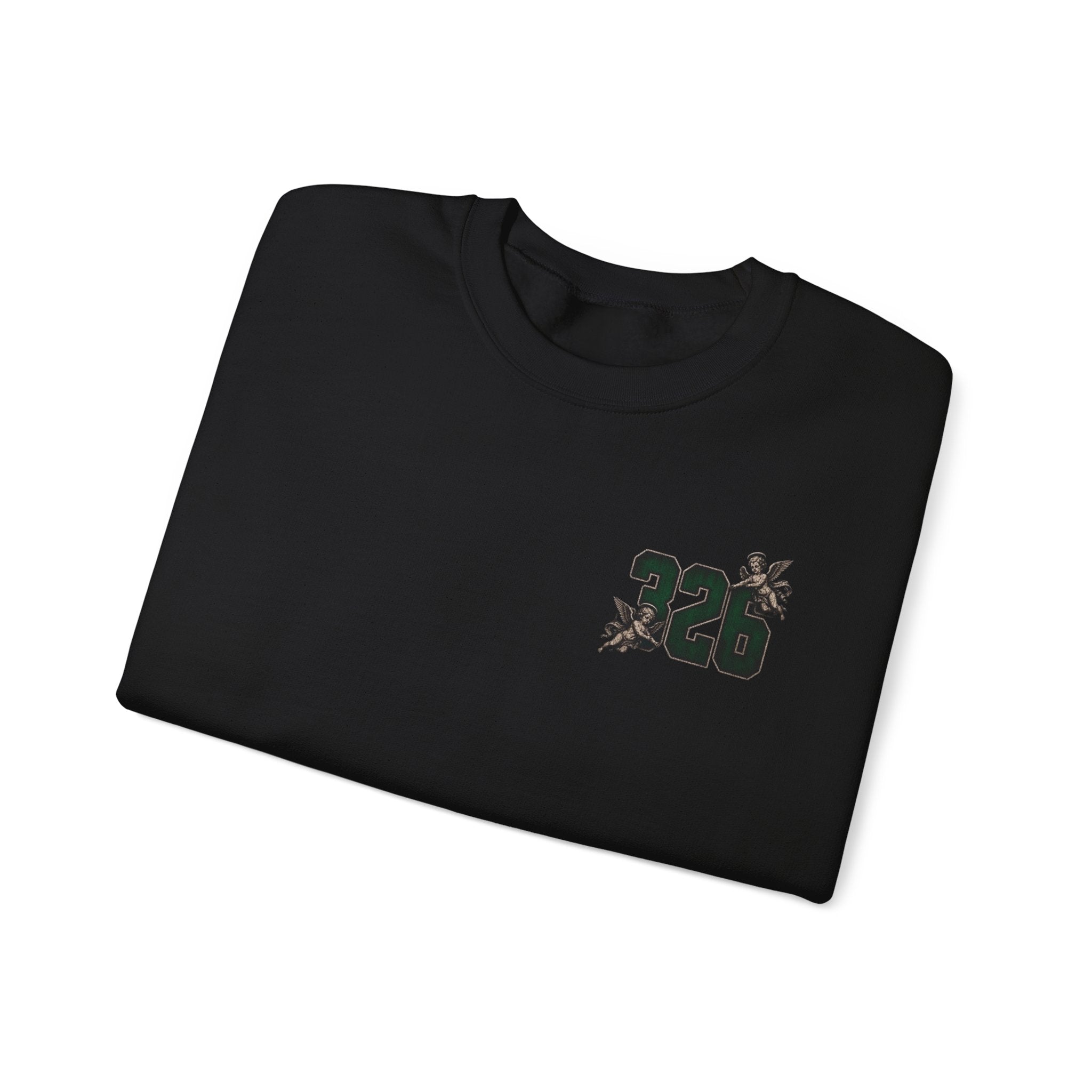 'Emberald 326' Vintage Angel Graphic with Rose Sleeve Art