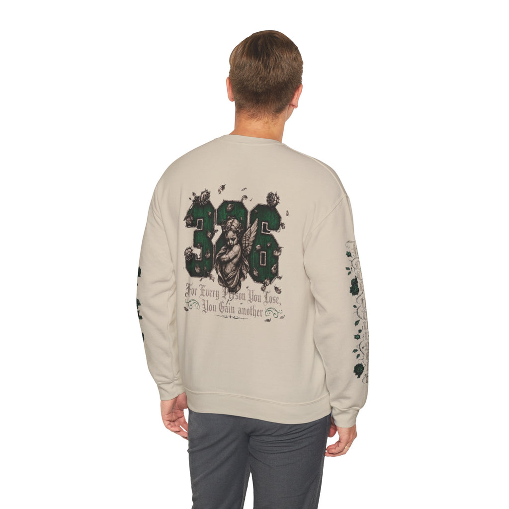 'Emberald 326' Vintage Angel Graphic with Rose Sleeve Art