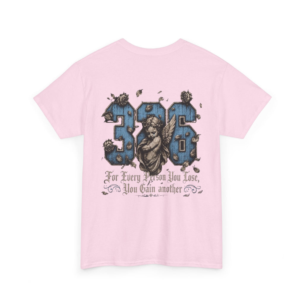'Sky 326' Angel Graphic Tee with Quote ('For Every Person You Lose...')