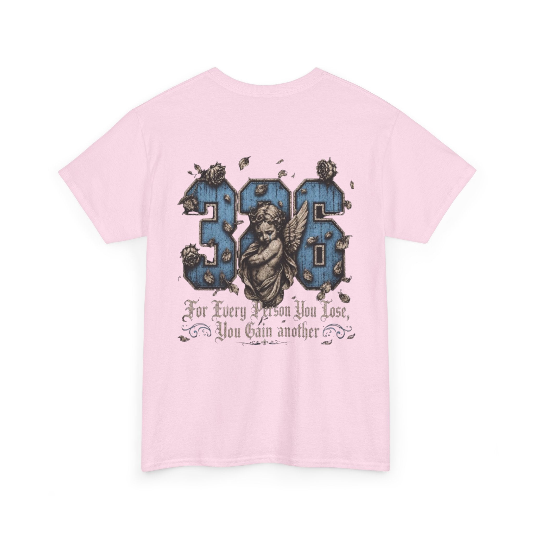 'Sky 326' Angel Graphic Tee with Quote ('For Every Person You Lose...')