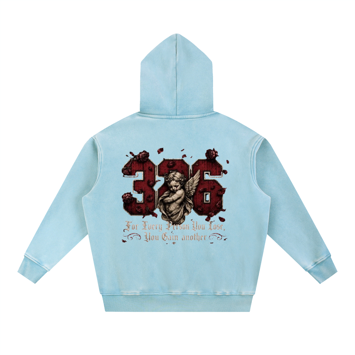 ' Creamson & Bone 326' Snow Wash Fleece Oversize Hoodie
