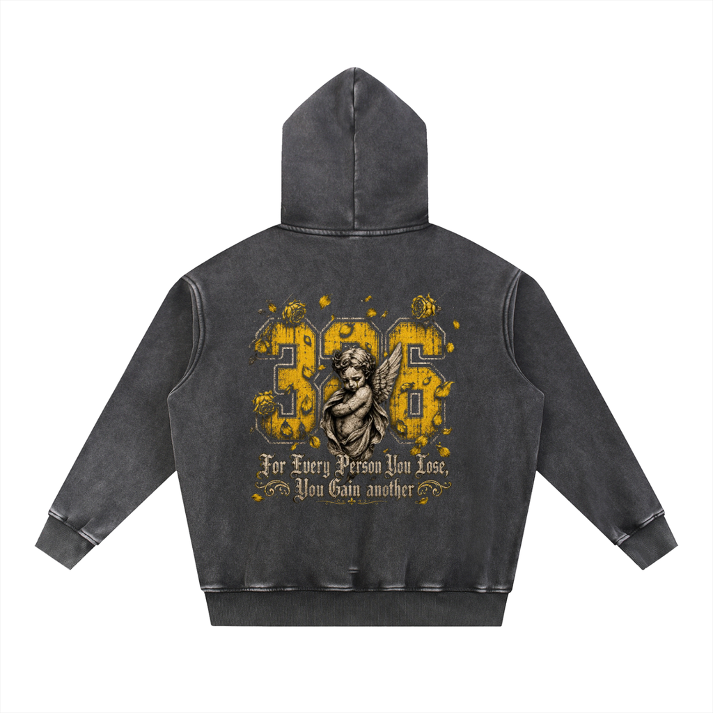 'Bumble 326' Snow Wash Fleece Oversize Hoodie
