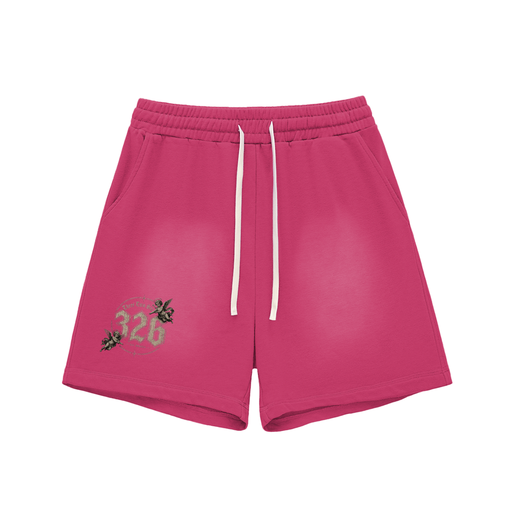 '326 ' Sun Fade Raw Edge Cotton Shorts