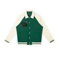 'Emerald Green' Contrast Raglan Sleeve Baseball Jacket
