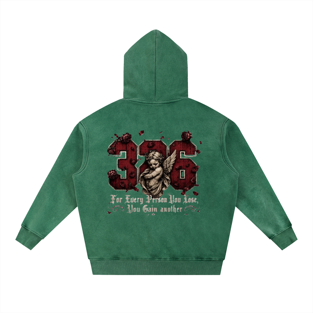 ' Creamson & Bone 326' Snow Wash Fleece Oversize Hoodie