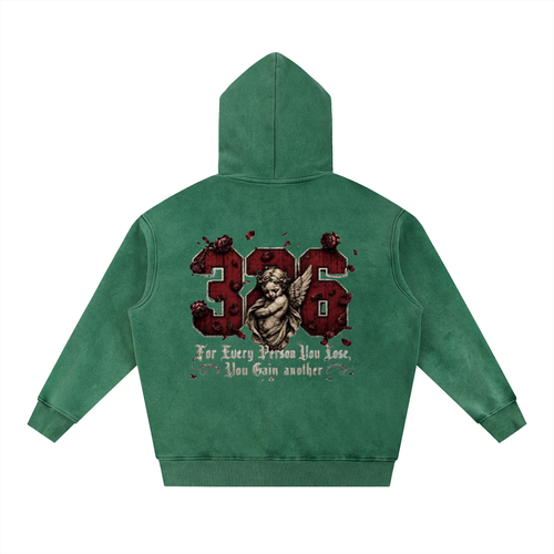 ' Creamson & Bone 326' Snow Wash Fleece Oversize Hoodie