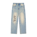'Creamson & Bone'Sun Fade Raw Hem Denim Jeans