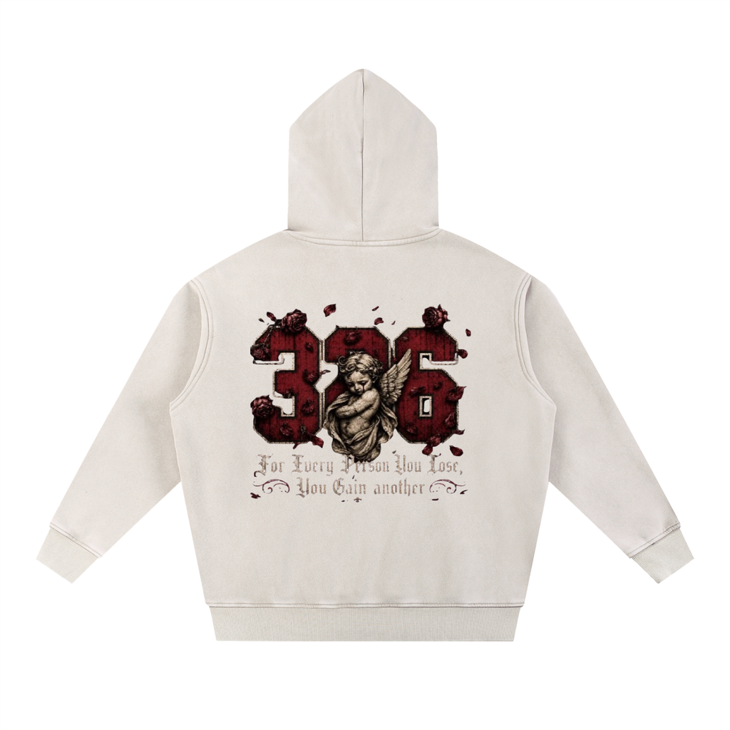 ' Creamson & Bone 326' Snow Wash Fleece Oversize Hoodie