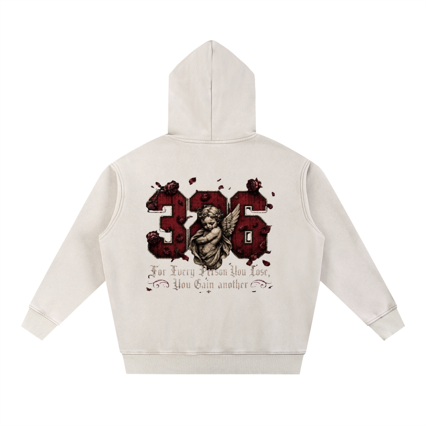 ' Creamson & Bone 326' Snow Wash Fleece Oversize Hoodie