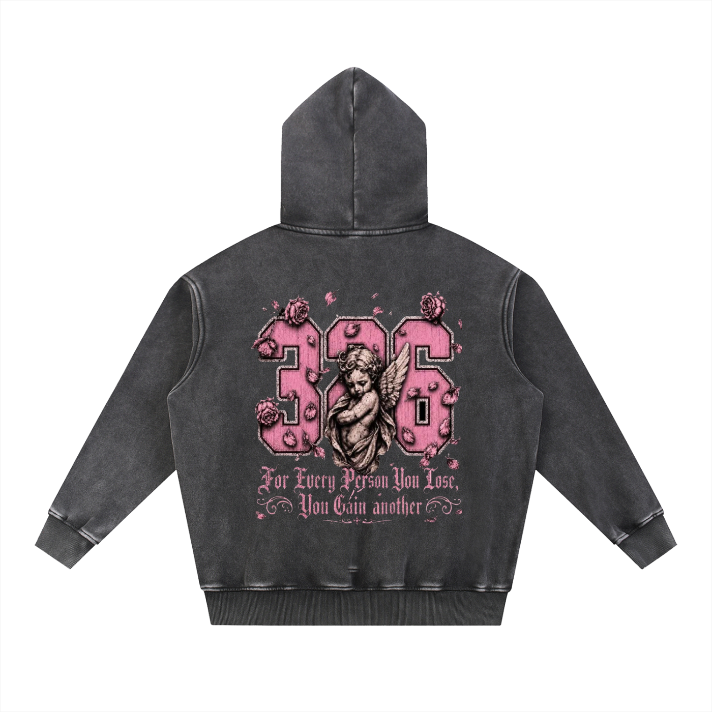 'Pretty In Pink' Snow Wash Fleece Oversize Hoodie