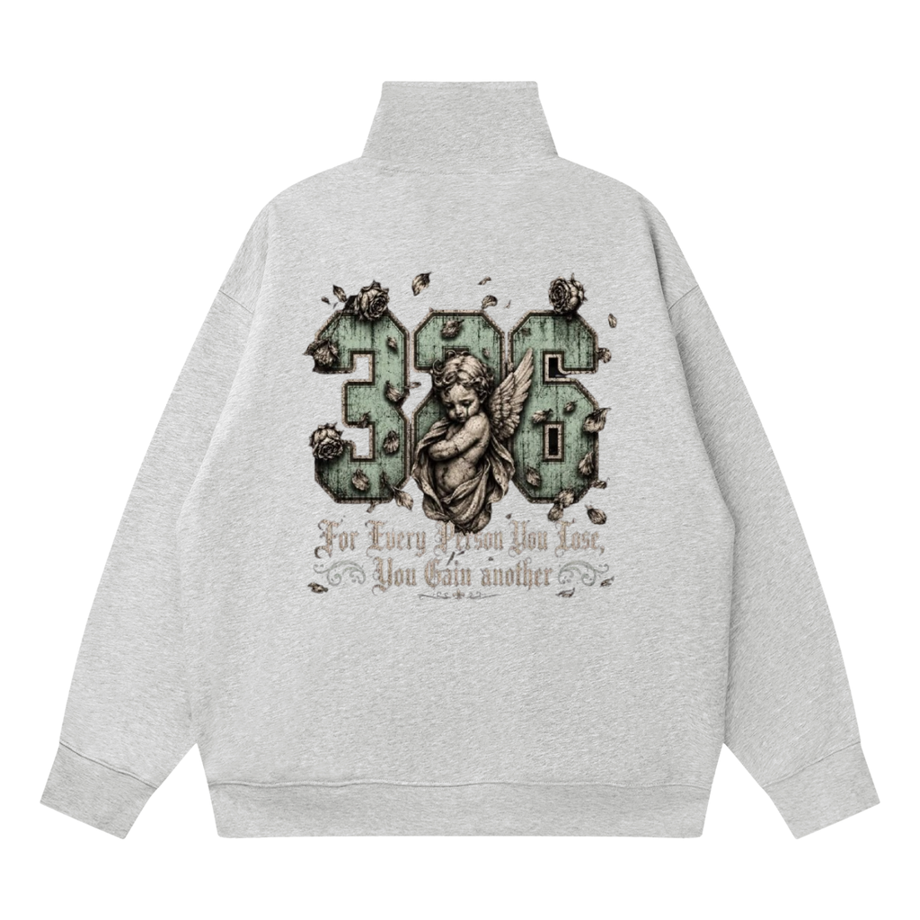 'Mint 326' Quarter-Zip Drop Shoulder Sweatshirt