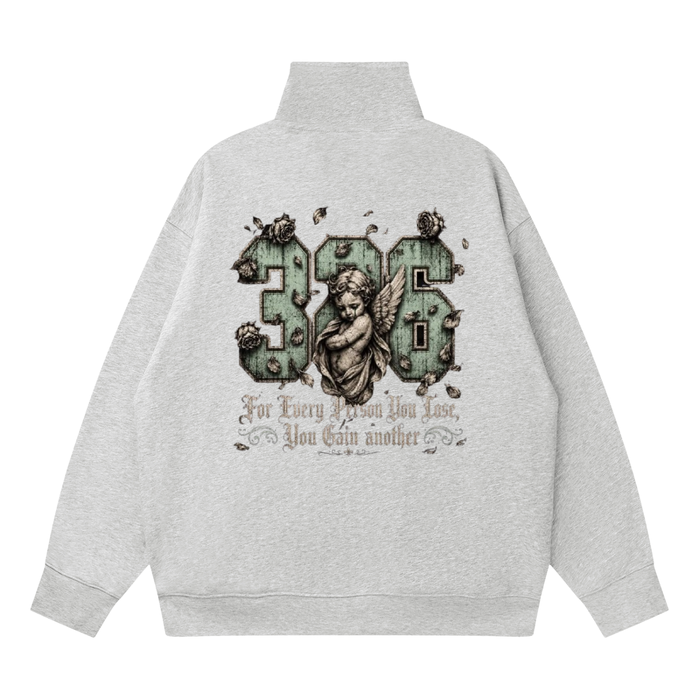 'Mint 326' Quarter-Zip Drop Shoulder Sweatshirt