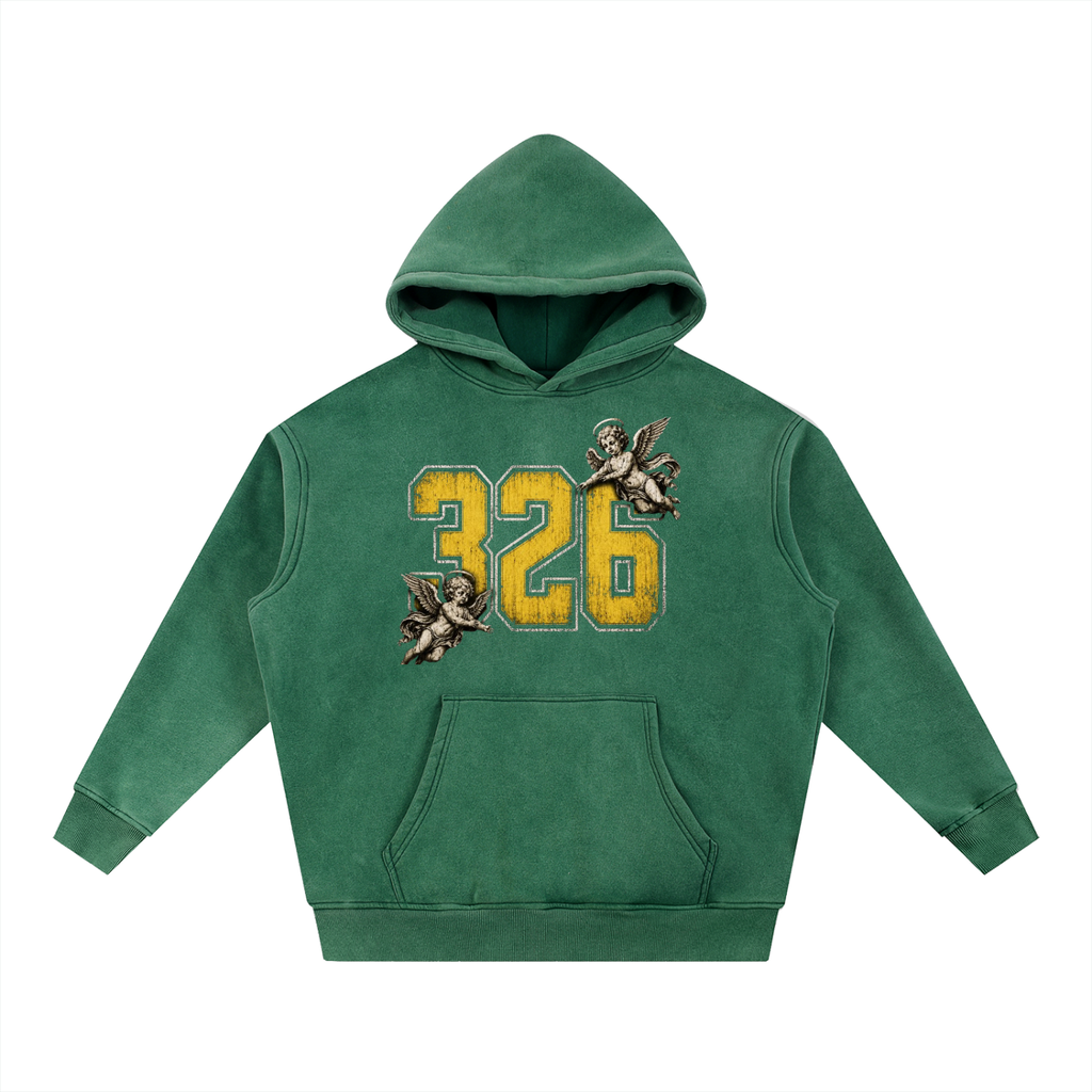 'Bumble 326' Snow Wash Fleece Oversize Hoodie