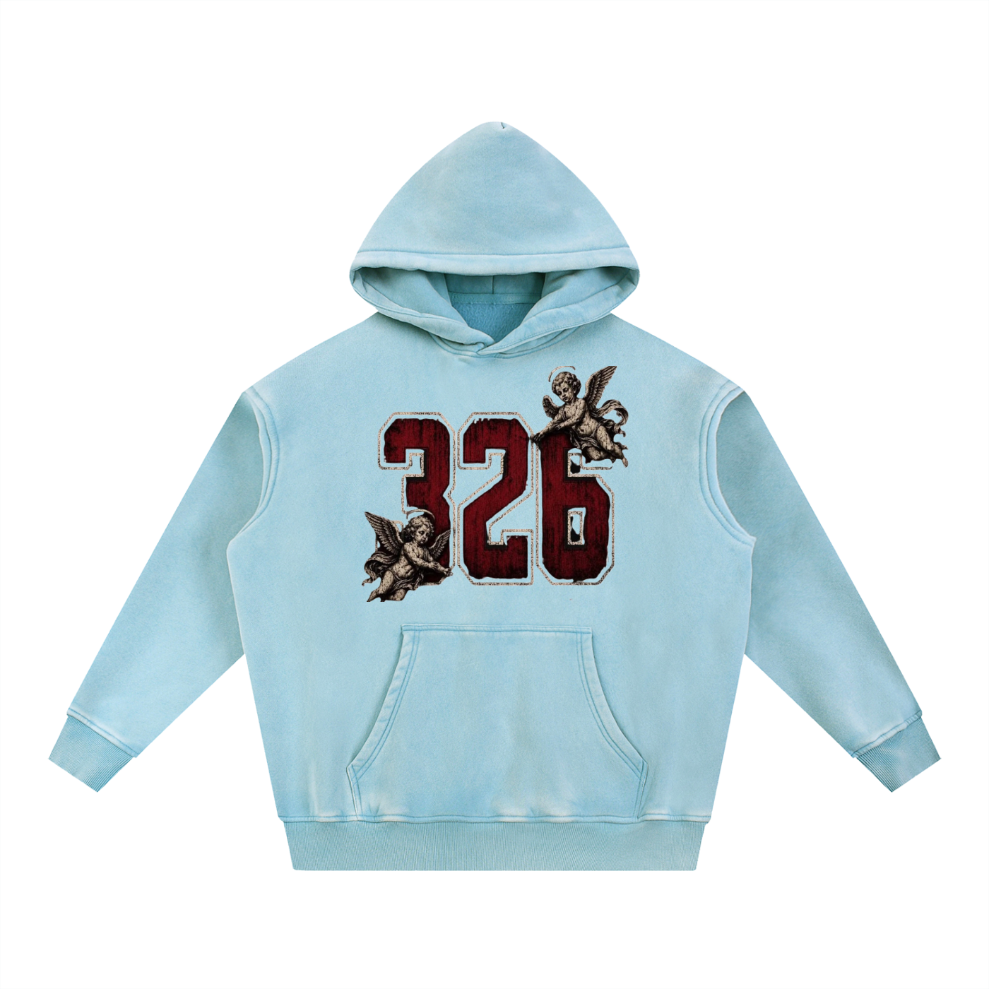 ' Creamson & Bone 326' Snow Wash Fleece Oversize Hoodie