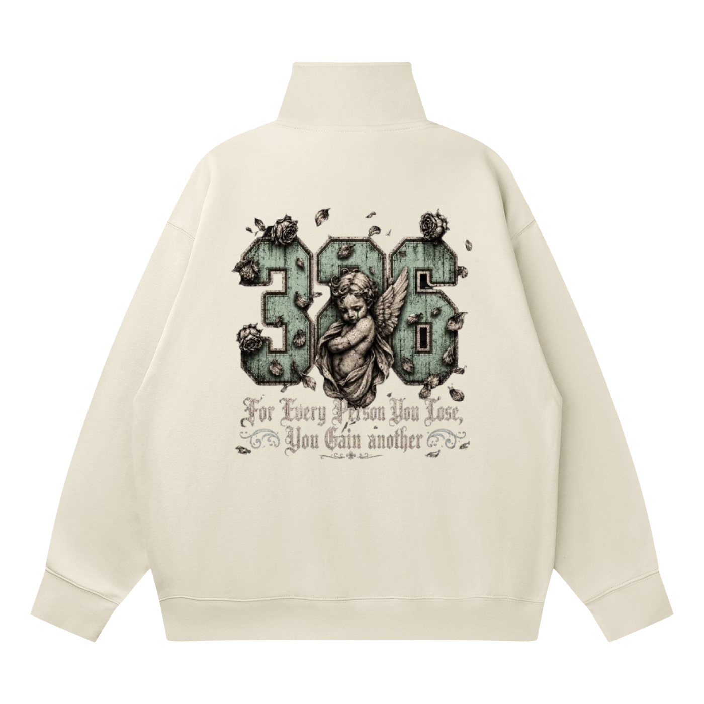 'Mint 326' Quarter-Zip Drop Shoulder Sweatshirt