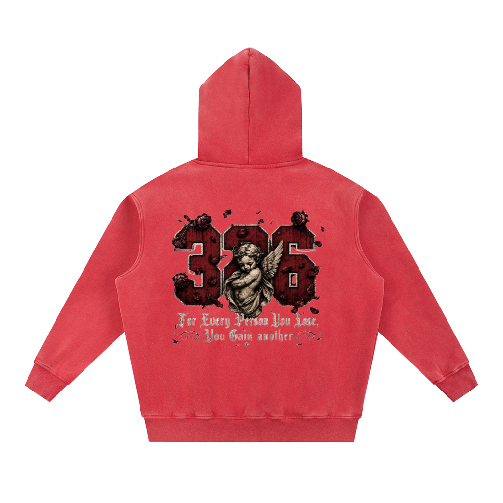 ' Creamson & Bone 326' Snow Wash Fleece Oversize Hoodie
