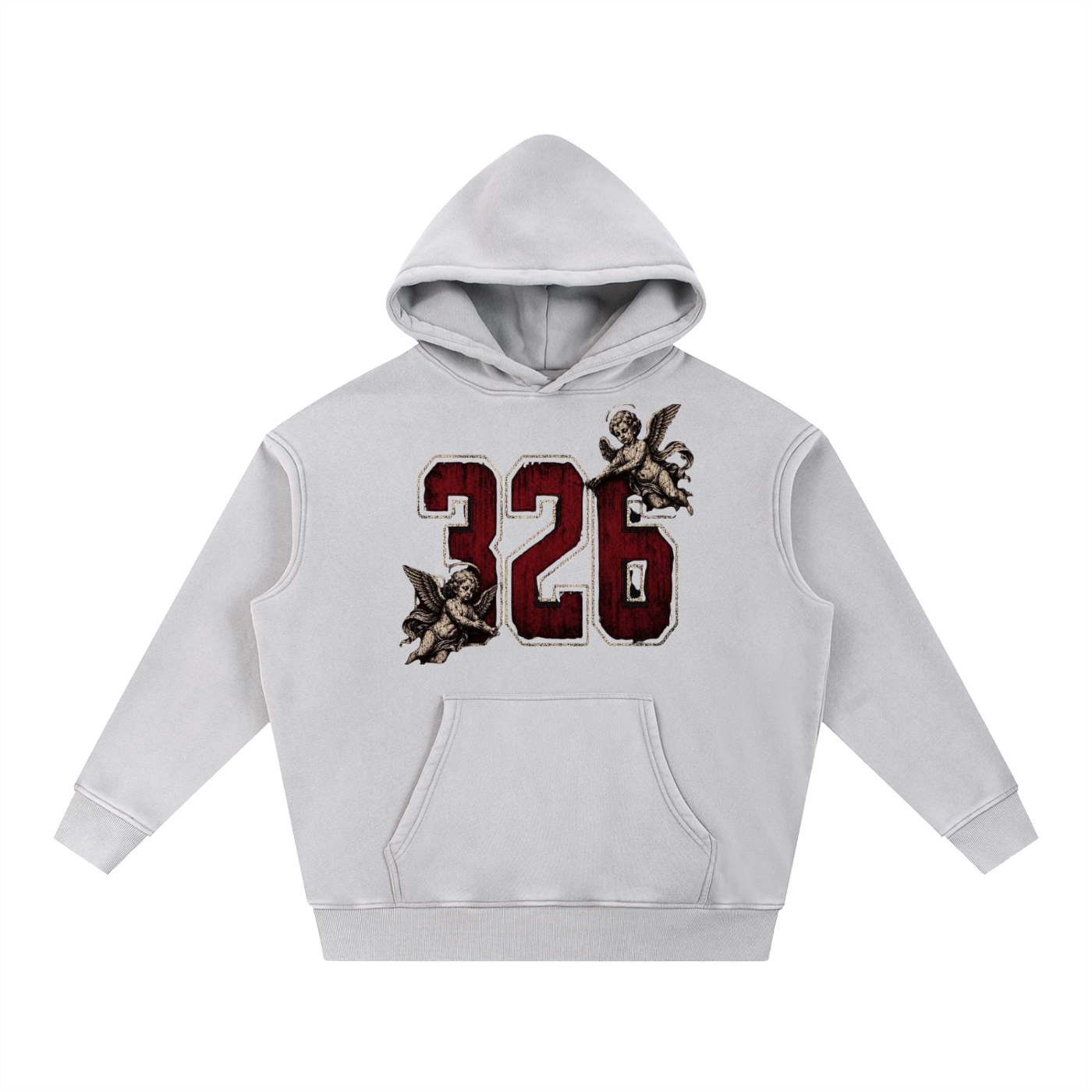 ' Creamson & Bone 326' Snow Wash Fleece Oversize Hoodie